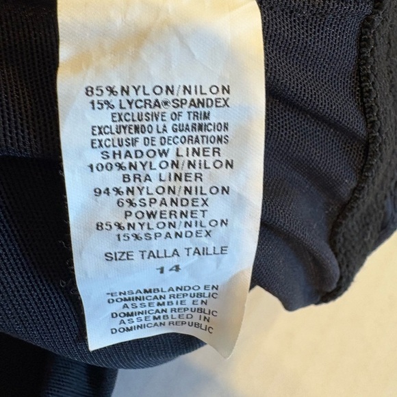 Longitude black one piece swimsuit with multicolored stripes size 14 - Picture 7 of 8